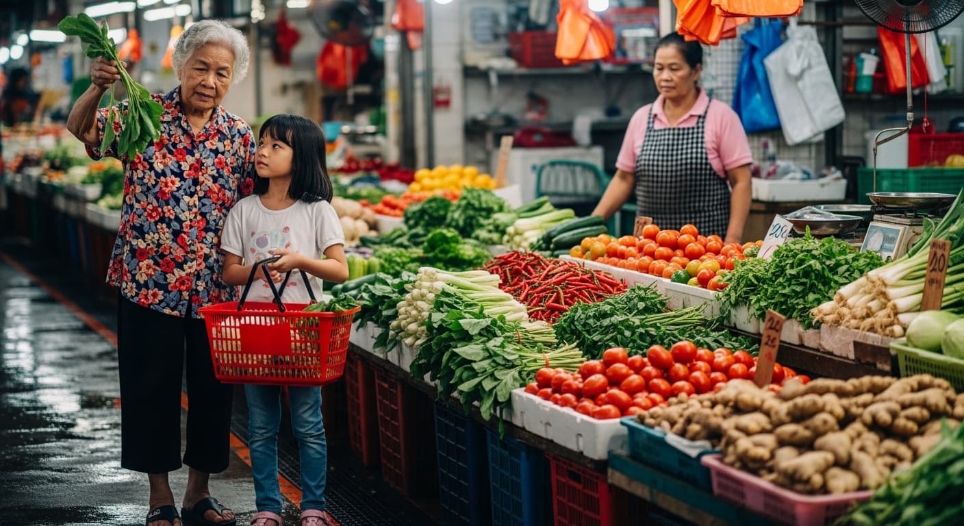 Photograph stimulus: At the Wet Market
