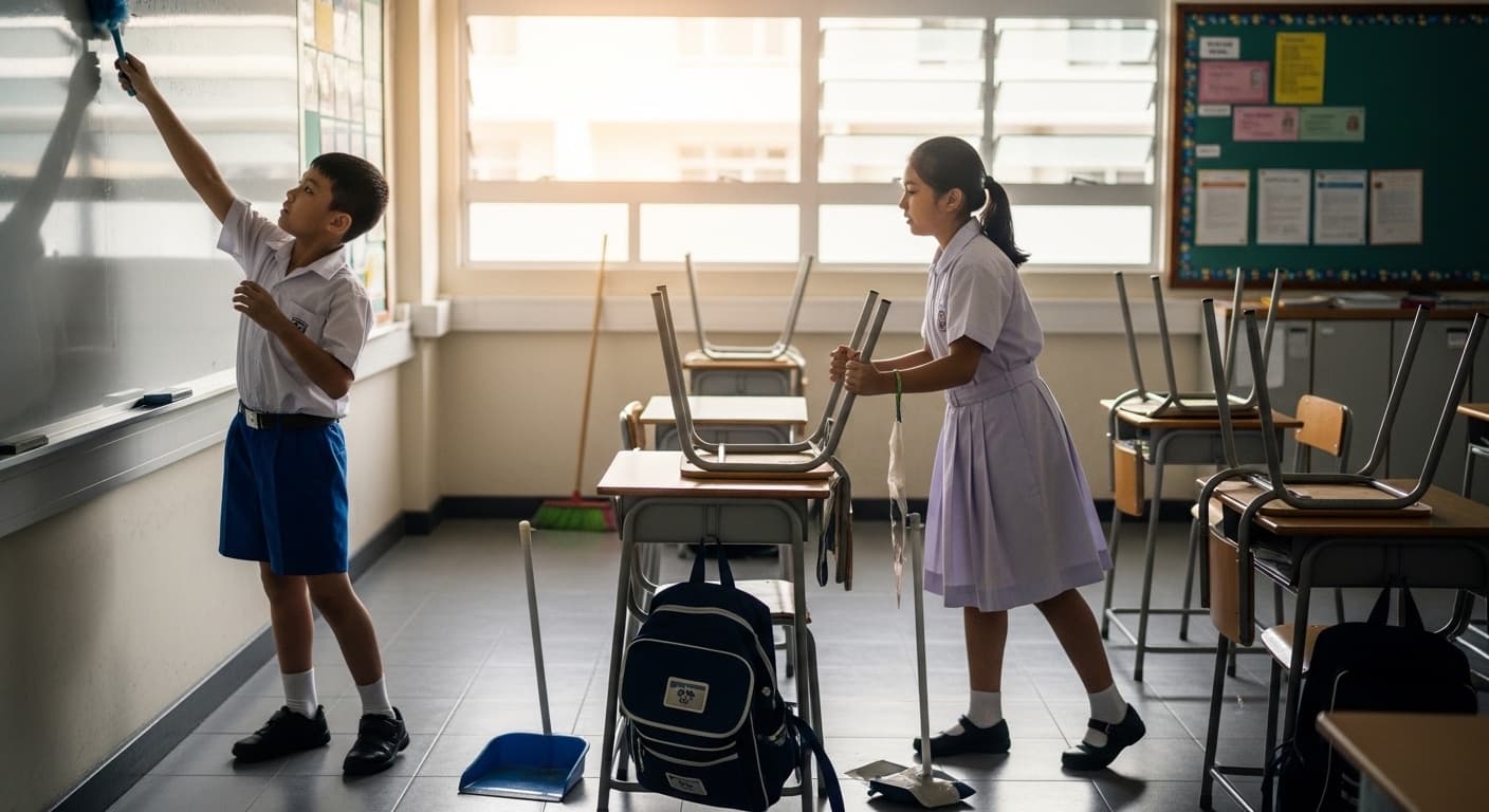 Photograph stimulus: Classroom Duty
