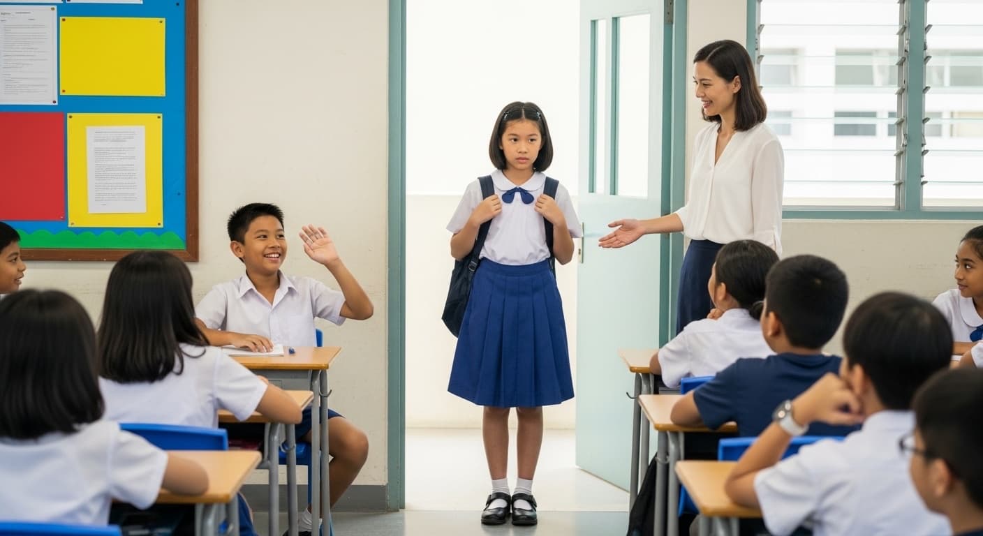 Photograph stimulus: The New Classmate